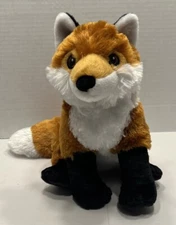 Wild Republic Plush Red Fox Sitting Realistic Stuffed Animal Sewn Eyes 10” Tall
