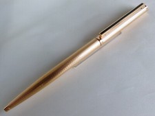 Dunhill Gemline Ballpoint Pen Gold Plated Barley Black Line Clip