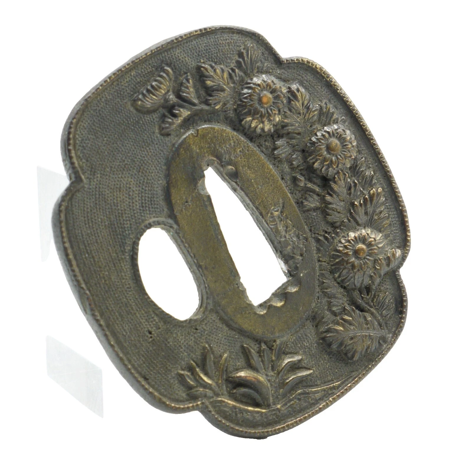 Brass Brown Antique Original Antique Japanese Tsuba