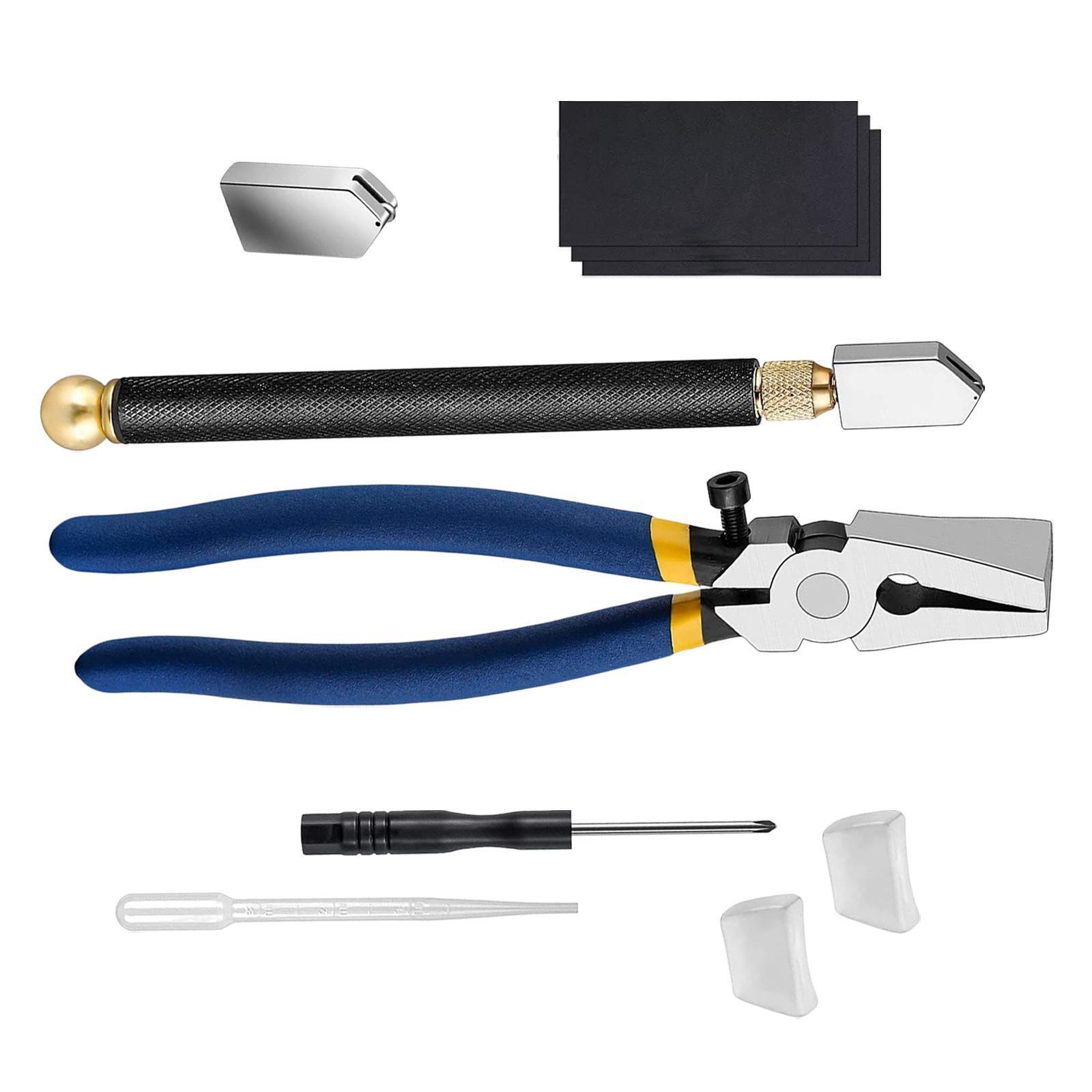 10Pcs Glass Cutting Tool Kit Construction Tool and Oil Dropper for