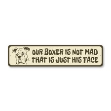 Funny Boxer Porch Metal Sign Kennel Breed Canine K9 Paw Pet Animal Owner Tin