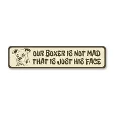Funny Boxer Porch Metal Sign Kennel Breed Canine K9 Paw Pet Animal Owner Tin