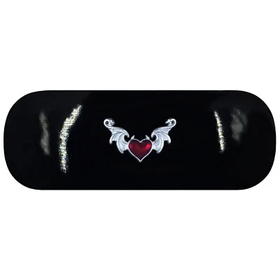 GIFTING QUEEN Gothic Winged Heart Hard Glasses Case Angel Reading Spectacle Case Birthday Gift