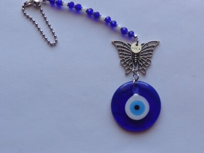 EVIL EYE PROTECTION PENDANT BUTTERFLY CHARM LUCK CAR REAR MIRROR CHARM CAR  CHARM