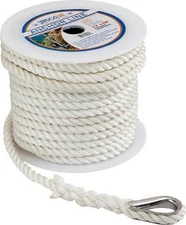 Sea-Dog Twisted Nylon Dock Line, 3/8" x 150', White, 301110150WH-1