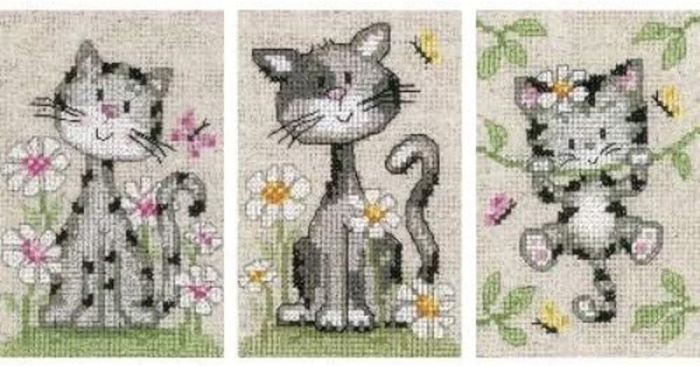 Vervaco Counted Cross Stitch Miniatures Kit - Garden Birds Set of 3 - Image 2