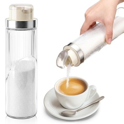 22 oz Large Glass Sugar Dispenser with Pour Spout for Sugar, Coffee, Large Ca...