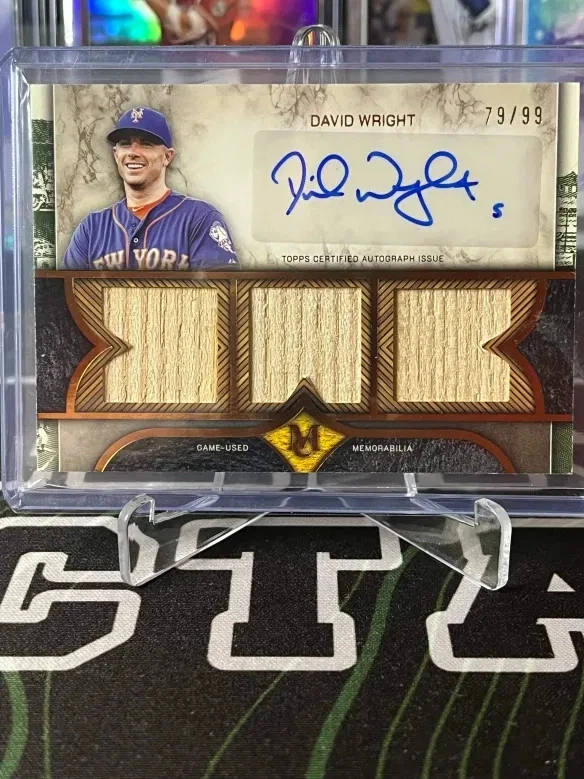 Topps David Wright Autographed Baseball Sports Trading Cards