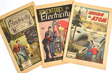 1949-55 GENERAL ELECTRIC COMIC BOOKS vintage lot of three THE ATOM & ELECTRICITY