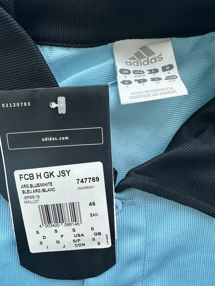 adidas Vintage Trikot FC Bayern München Torwart 2005/2006 hellblau langarm T-Com - Bild 4 von 4