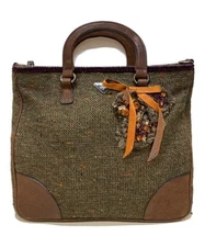 PRADA                    Tweed Shoulder Bag brown BN1056