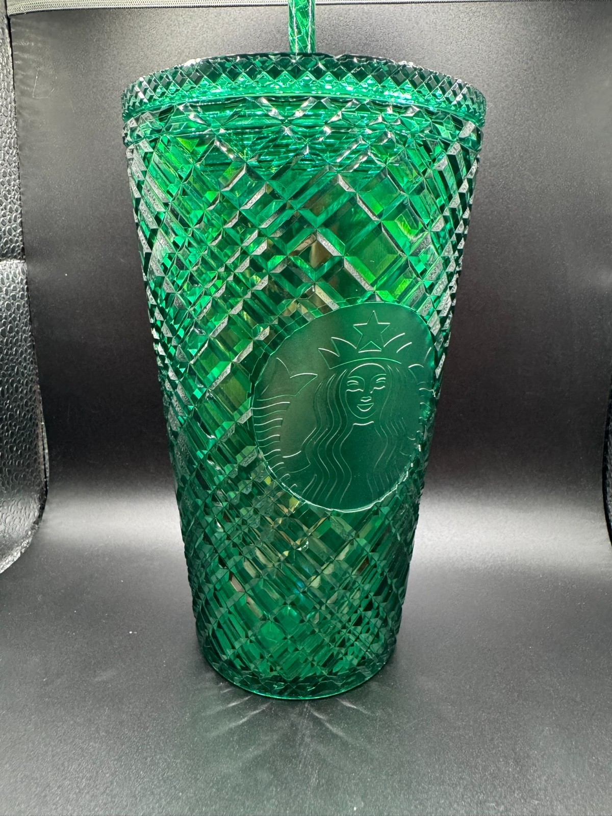 Starbucks 2022 Emerald Green Jeweled 16 Oz Cold Cup Tumbler Grande