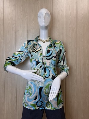 Robert Friedman Paisley Silk Blouse Top Size Xs