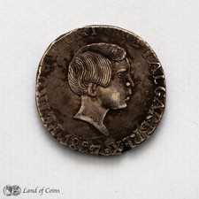 PORTUGAL: Portuguese India Rupia de Goa Pedro V 1857 Silver 0.917 Coin.
