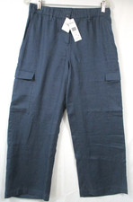 -NWT Eileen Fisher Eclipse F/L Wide Cargo Pant Organic Linen Size PS