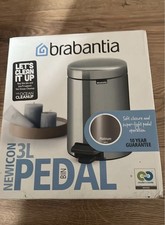 Image of BRABANTIA NEWICON PEDAL BIN 3L - new platinum silver