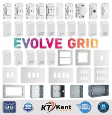 BG Evolve Pearlescent White Screwless Custom Grid Plate Switch Component Cover