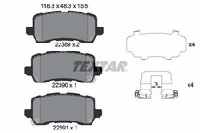 TEXTAR Bremsbeläge Satz Hinten für HONDA HR-V (RU) für ACURA MDX (YD3) 2238901