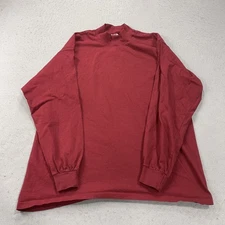 VINTAGE Gap Shirt Mens Large Red Single Stitch Turtle Mock Neck Tee Made USA 90s