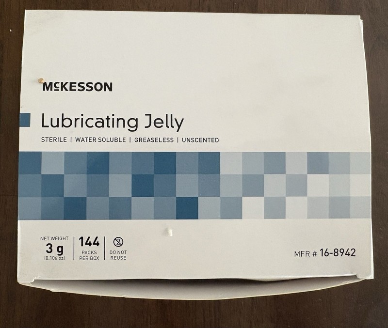 McKesson Lubricating Jelly Sterile 3g Individual Packets 144 Box MFR 16-8942 NEW