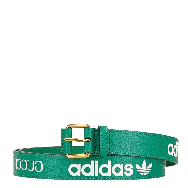 Gucci Adidas Logo Ceinture Taille 110/44 702277 Cuir S Rang Vert Homme Le lendemain De