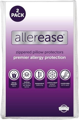 Set of 2 Standard/Queen AllerEase Pillow Protectors Temperature Balancing
