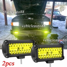 Yellow 7" LED Work Light Bar Flood Spot Fog Driving Fit Ford F-150 F-250 F-350