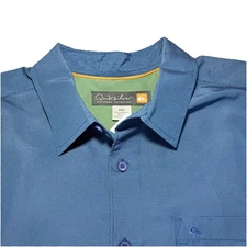 NEW W/ TAGS Quiksilver Waterman Men's Blue SHORT SLEEVE SHIRT Size M Blue