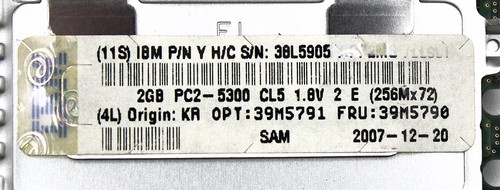 IBM 39M5790 IBM 2GB PC2-5300 DDR2 - Picture 2 of 7