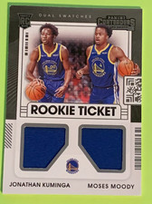 2021-22 Panini Contenders Kuminga / Moody RC Rookie Ticket Dual Swatches RT2-GSW