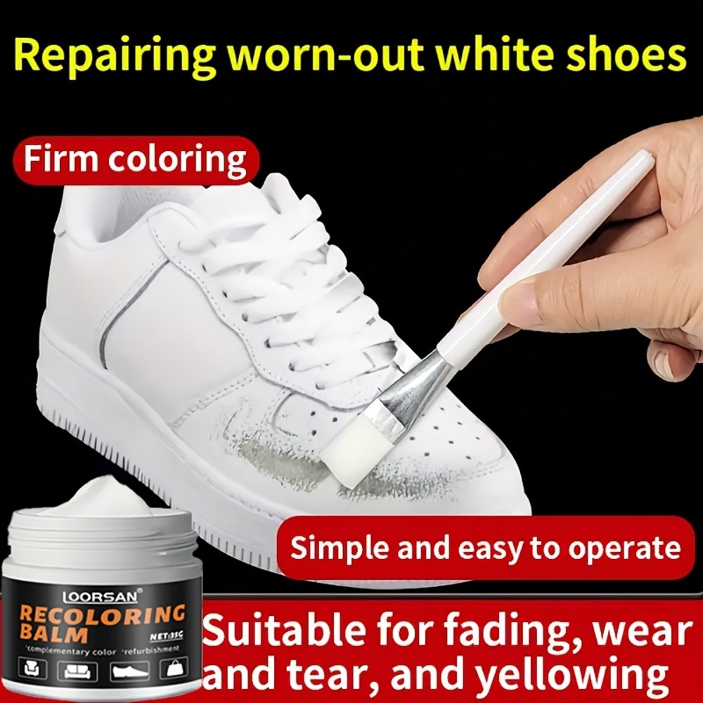 White Shoe Edge Restorer 35g - Crema professionale per riparazione scarpe per stivali sneakers foto 3
