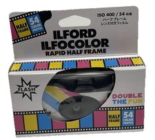 35mm Disposable Camera Ilford ILFOCOLOR Rapid HALF-FRAME 54 EXP w/Flash SEALED