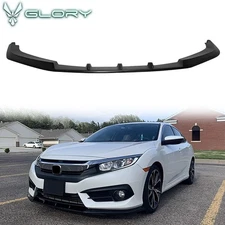 Fits 16-18 Honda Civic Coupe Sedan IKON V3 Style Front Bumper Lip Splitter PU