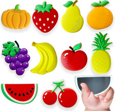 Refrigerator Magnets for Toddlers,10 Pcs Cute Fruit Fridge Magnets for Kids