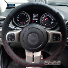 Genuine Leather Black Suede Car Steering Wheel Cover For Jeep Wrangler Patriot