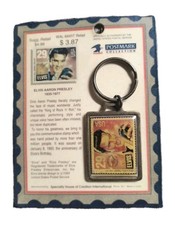 Elvis Presley 1992 Postage Stamp & Keychain Postmark Collection Set NOS Sealed