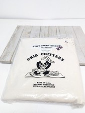 New Crib Critters Knit Twin Sheet Hugger Top Sheet 100 Cotton - USA - Off White