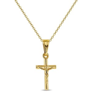 Authentic Sacred Light Of Faith Gold Plated Crucifix Pendant For Children