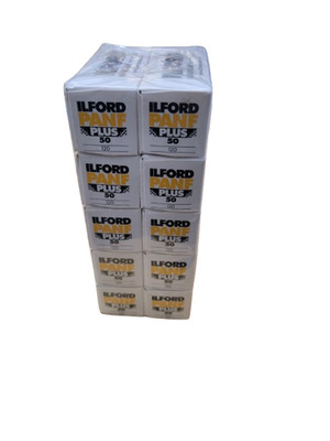 10 Ilford Pan F Plus Black and White Negative Film 120 Roll Film, ISO 50 expired