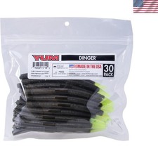 Catch More Bass with Yum Dinger 5" Green Pumpkin/Chartreuse Soft Bait - 30 Count