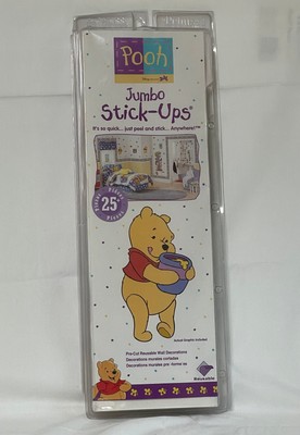 Vintage Disney Winnie the Pooh Jumbo Stick Ups Pre Cut Reusable Wall Decorations