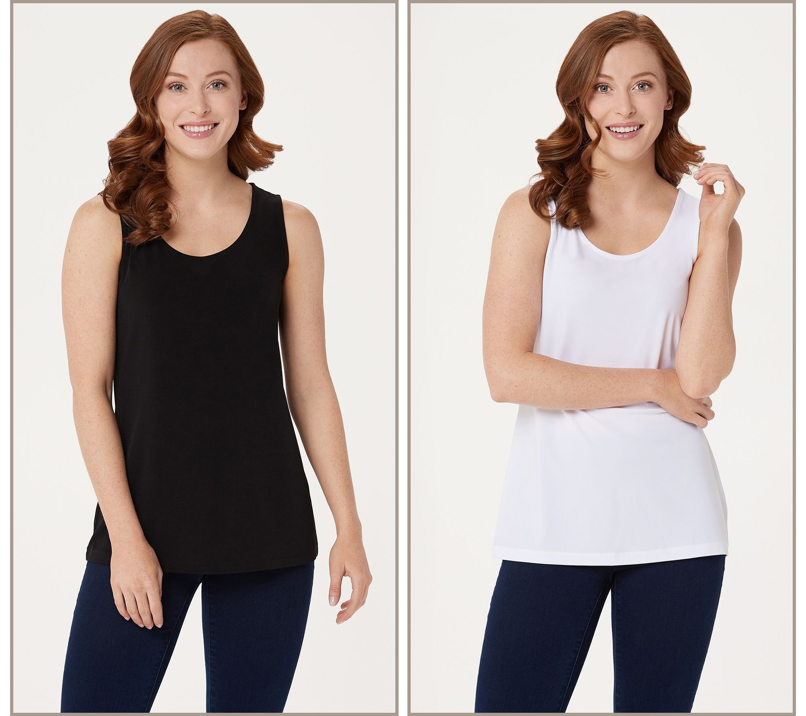 Susan Graver Women's Top Sz XS Essentials Liquid Knit Tanks Black A366913