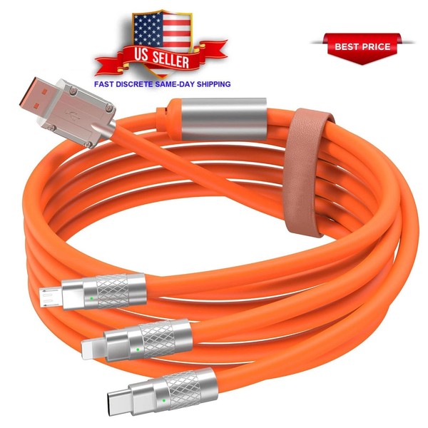 3 in 1 Fast Charging Cable Cell Phone Charger Cord For iPhone Type C Micro USB