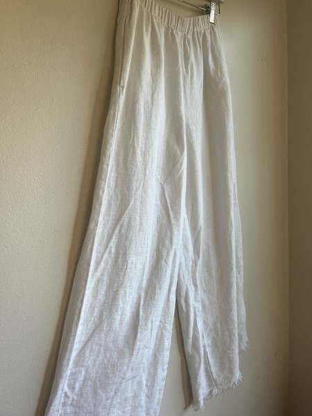 Glassons White Ramie Cotton Wide Leg Pants Size 6