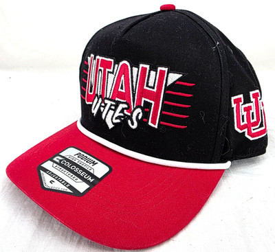 NEW Utah Utes Colosseum High Profile Black Rope Snapback Adjustable Cap Hat OSFM