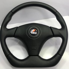 Trd Dual Leather Flat Bottom Steering Wheel Grey Stitching Celica Refurbished Trd Dual Leather Flat Bottom Steering Wheel Grey Stitching Celica Refurbished