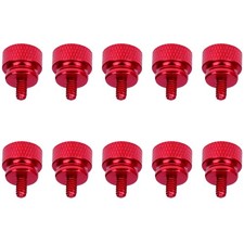 10 Pieces 6-32 Thread, Red Color Anodized Aluminum Computer Case Thumbscrews,...