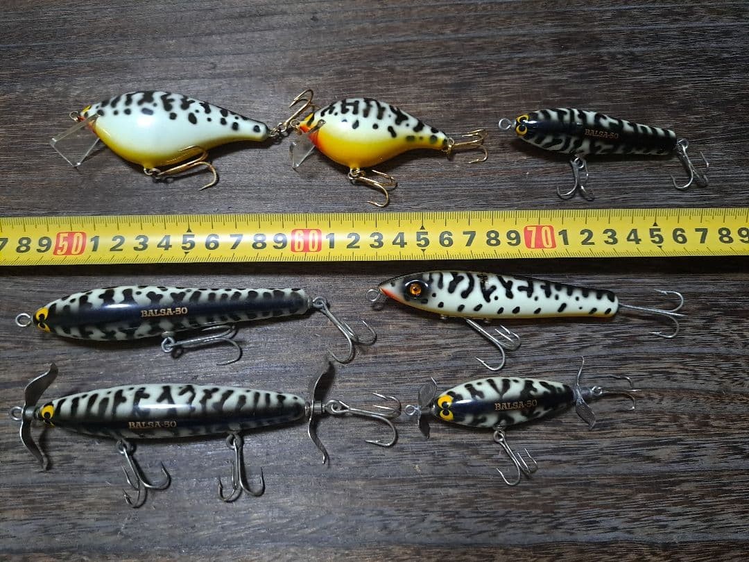 Fished, unused, in good condition, Balsa 50, White Dog, set of 7, Oriori, - Image 5