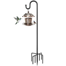 60 Inch Shepherds Hook Heavy Duty Bird Feeder Pole Outdoor w 7 Prong Base