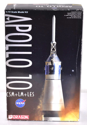 Dragon Apollo 10 1/72 CSM LM LES Model Kit Sealed Rare NASA Vintage from Japan